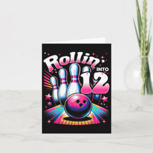 Bowling Birthday Rollin Into 12 Party 12. Geburtst Karte