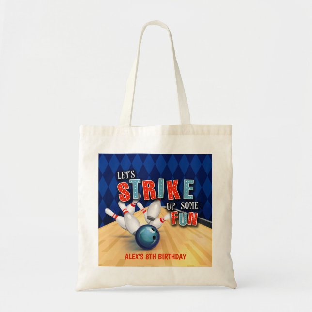Bowling Birthday Tote Bag Tragetasche (Vorne)