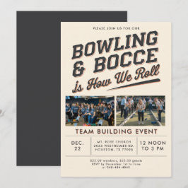 Bowling Bocce Team Gebäude Church Business Foto Einladung
