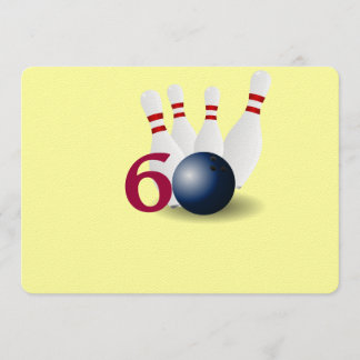 Bowling, Bowler 60. Geburtstag Einladung. Einladung