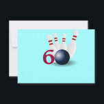 Bowling, Bowler 60th Birthday Einladung. Einladung<br><div class="desc">You can personalize all the text on this 60th bowling themed birthday party einladung. You can ändert den text and number on the front and use this for a 40th, 50th, 70th or other birthday. Die Bowling-Design-Sache with pins and the ball made to look like zero in 60 on the...</div>