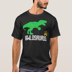 Bowling Bowler Dinosaur Player Ball Button T-Shirt