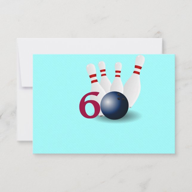Bowling, bowler Invitation du 60e anniversaire. (Devant)