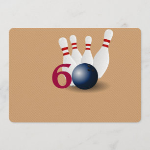 Bowling, bowler Invitation du 60e anniversaire.