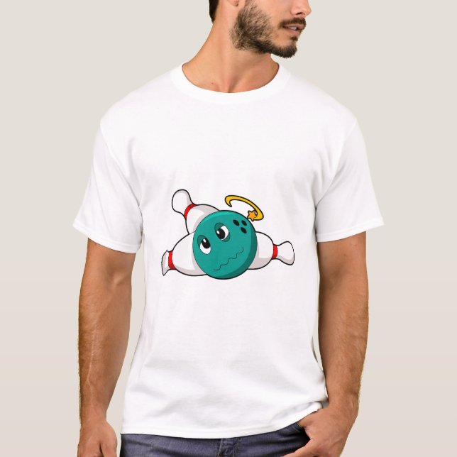 Bowling Bowling ball Bowling Button T-Shirt (Vorderseite)