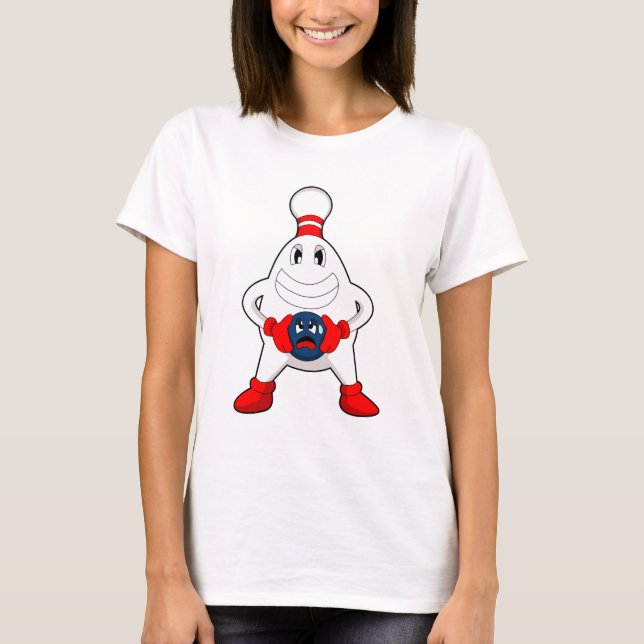 Bowling Bowling Button Bowling T-Shirt (Vorderseite)