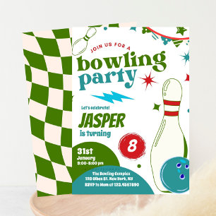 Bowling Boy Birthday Party   Spaß machen Einladung