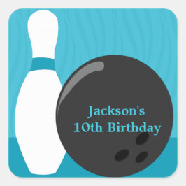 Bowling Boy Birthday Party Sticker