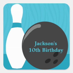 Bowling Boy Birthday Party Sticker
