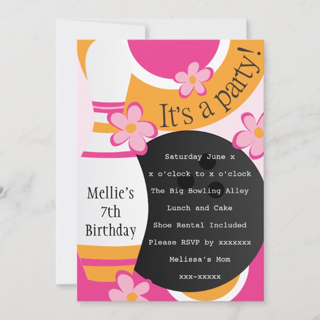 Bowling Brihell Einladung (Vorderseite)