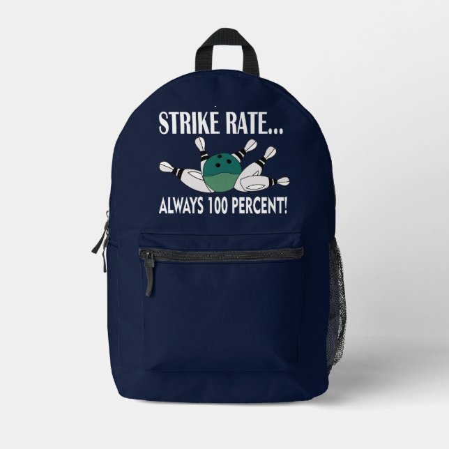 Bowling Button Ball Strike Team Bedruckter Rucksack (Vorderseite)