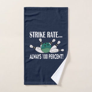 Bowling Button Ball Strike Team Handtuch
