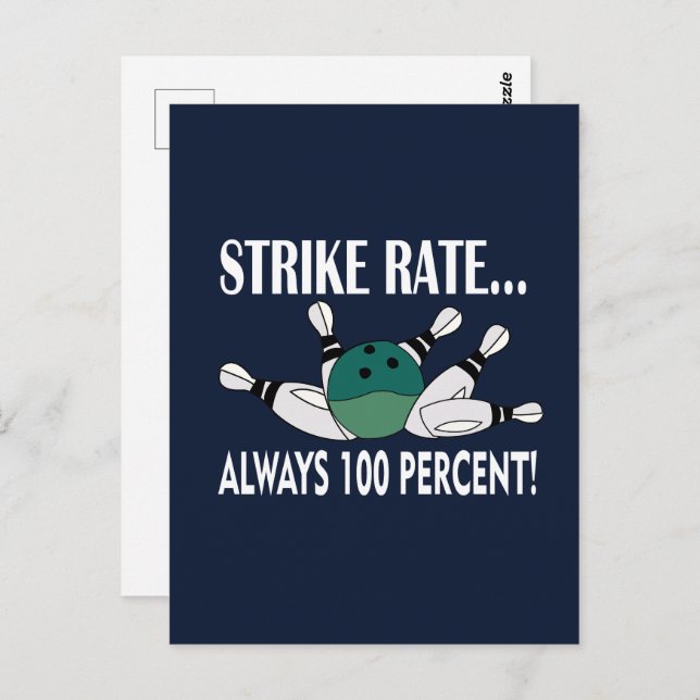 Bowling Button Ball Strike Team Postkarte (Vorne/Hinten)