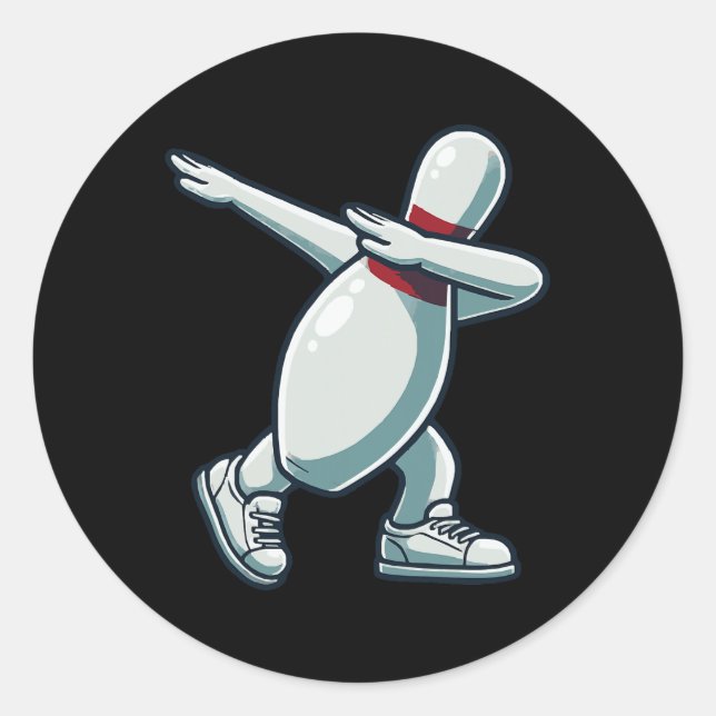 Bowling Button Dabbing Funny Bowler Bowling Lover  Runder Aufkleber (Vorderseite)