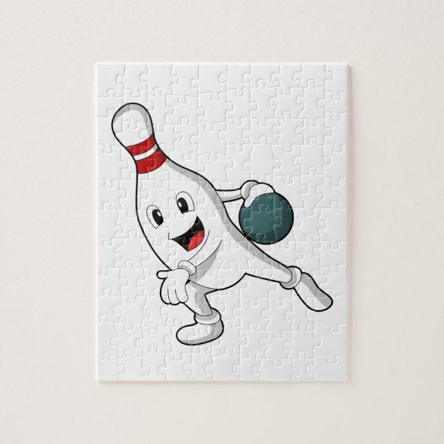Bowling Button im Bowling mit Bowlingball (Vertikal)
