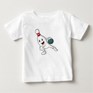 Bowling Button im Bowling mit Bowlingball Baby T-shirt
