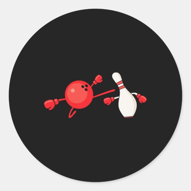 Bowling Button Karate Runder Aufkleber (Vorderseite)