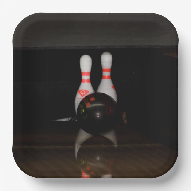 Bowling Button Pappteller (Vorderseite)