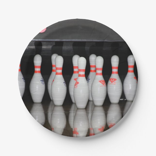 Bowling Button Pappteller (Vorderseite)