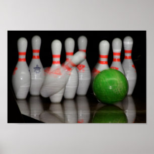 Bowling Button Poster