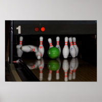 Bowling Button Poster