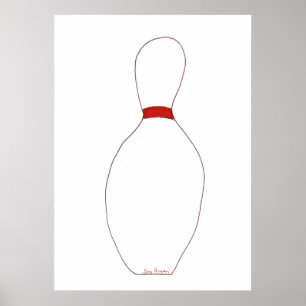 Bowling Button Posters & Prints Poster
