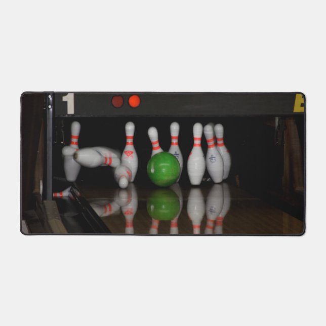 Bowling Button Schreibtischunterlage (Vorderseite)