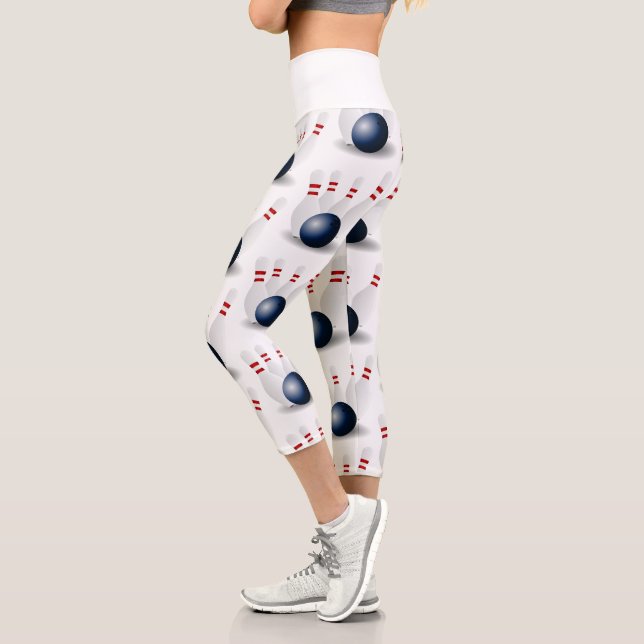 Bowling Button weiß Capri Leggings (Links)