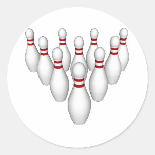 Bowling-Buttone: 3D-Modell: Runder Aufkleber
