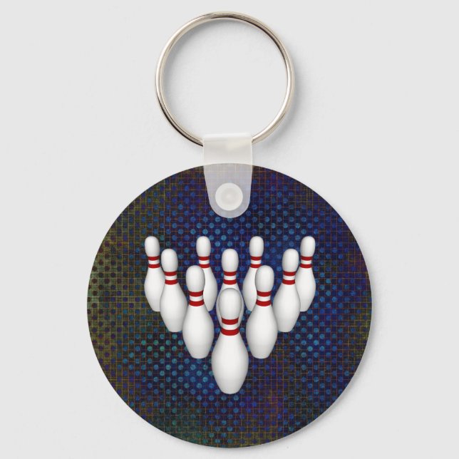 Bowling-Buttone: 3D-Modell: Schlüsselanhänger (Vorderseite)