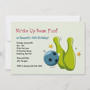 Bowling Buttone Einladung