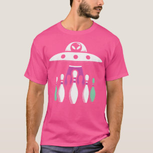 Bowling Buttone Entführung Alien Ufo Funny Alien I T-Shirt