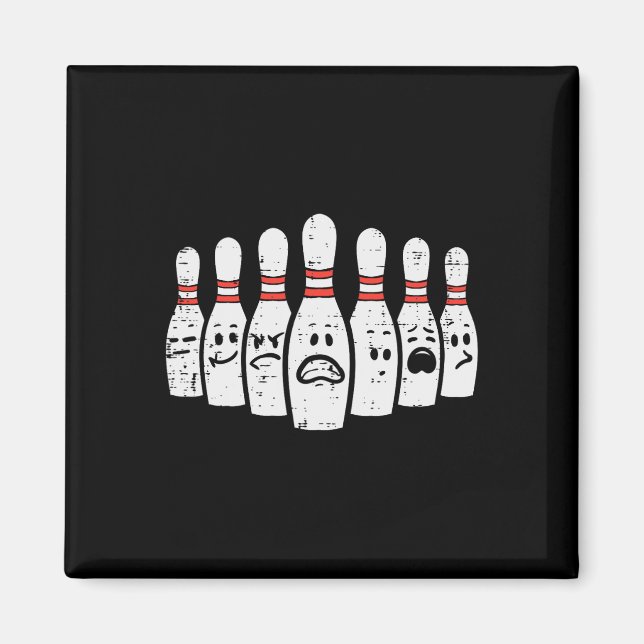 Bowling Buttone gegenüber Funny Bowler Männer Frau Magnet (Vorne)