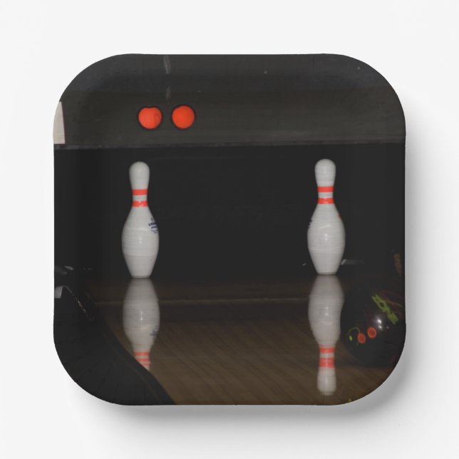 Bowling Buttone Pappteller (Vorderseite)