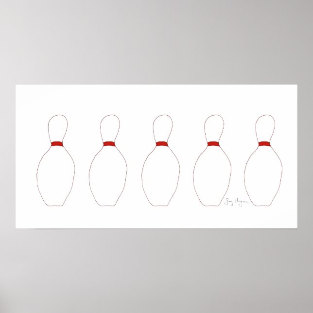 Bowling Buttone Posters & Prints Poster (Vorne)