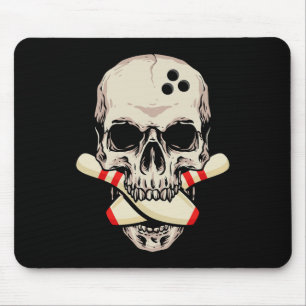 Bowling Buttone Retro Skelett Kopf Bowling Bal Mousepad