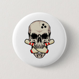 Bowling Buttone Retro Skelett Kopf Bowling Ll Button