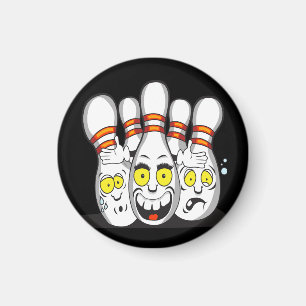 Bowling-Buttone, schwarz Magnet