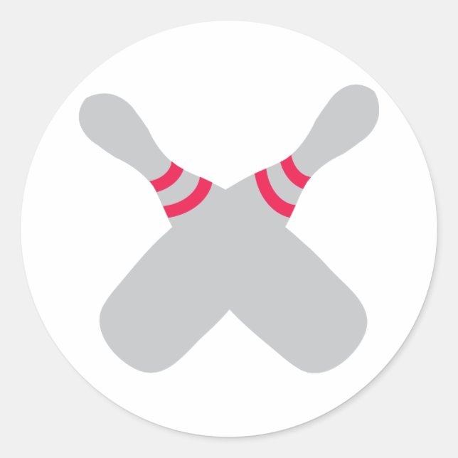 Bowling Buttone überschritten Runder Aufkleber (Vorderseite)