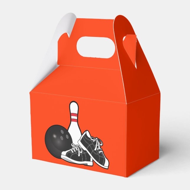 Bowling Buttone und Ball Geschenkschachtel (Vorderseite)
