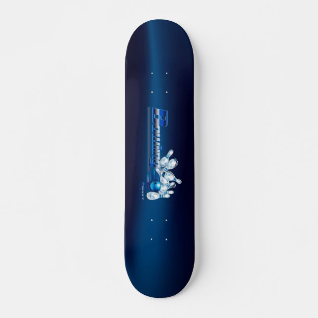 Bowling Buttone und Ball Skateboard (Vorne)