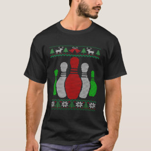Bowling Buttons Bowler Gift Bowling Team Ugly Chri T-Shirt