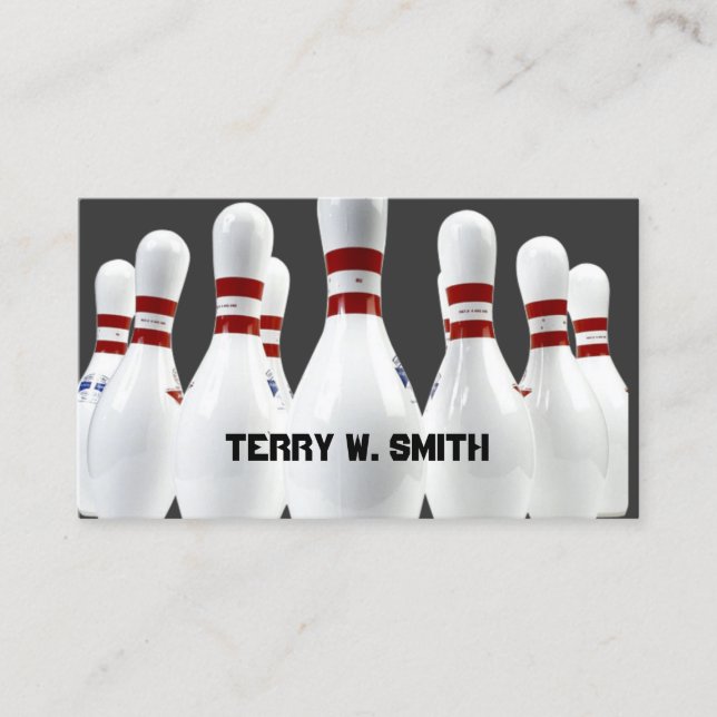 Bowling Buttons Business Card Visitenkarte (Vorderseite)