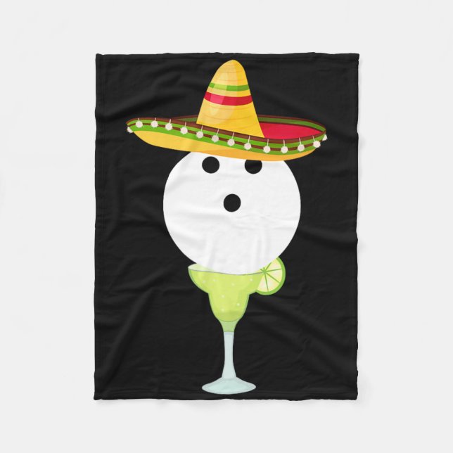 Bowling Byll mit Sombrero und Margarita Sport Chat Fleecedecke (Vorderseite)