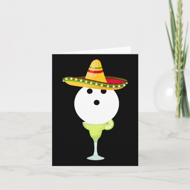Bowling Byll mit Sombrero und Margarita Sport Chat Karte (Vorderseite)
