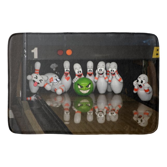 Bowling caricature badematte (Vorderseite)