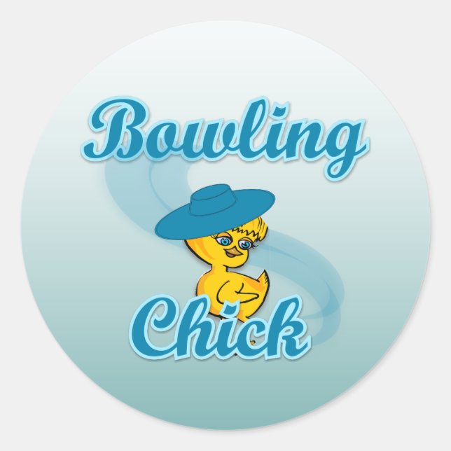 Bowling Chick #3 Runder Aufkleber (Vorderseite)