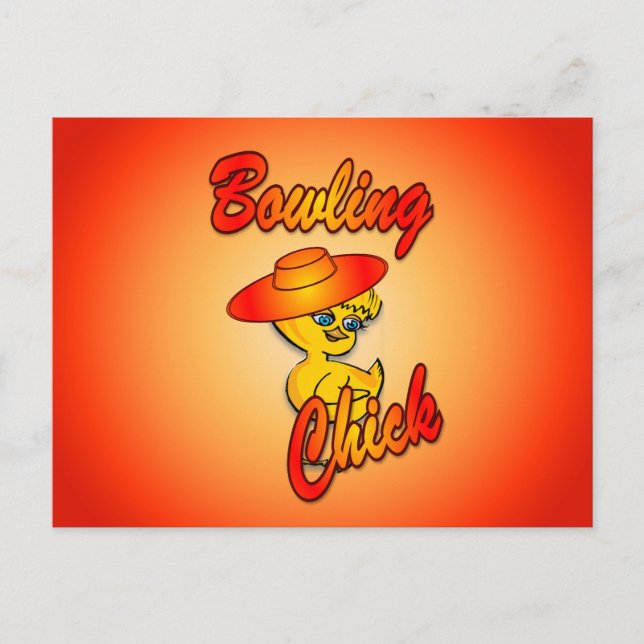 Bowling Chick #5 Postkarte (Vorderseite)