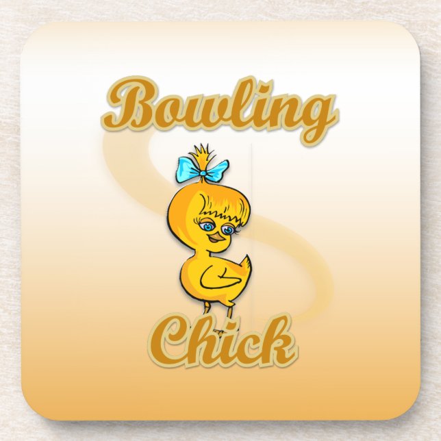 Bowling Chick Getränkeuntersetzer (Vorderseite)