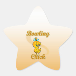 Bowling Chick Stern-Aufkleber